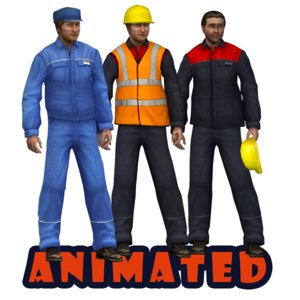 workers rig animation 3d max