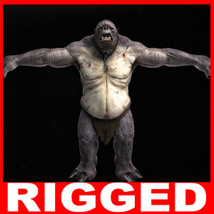 troll rigged skin 3d model