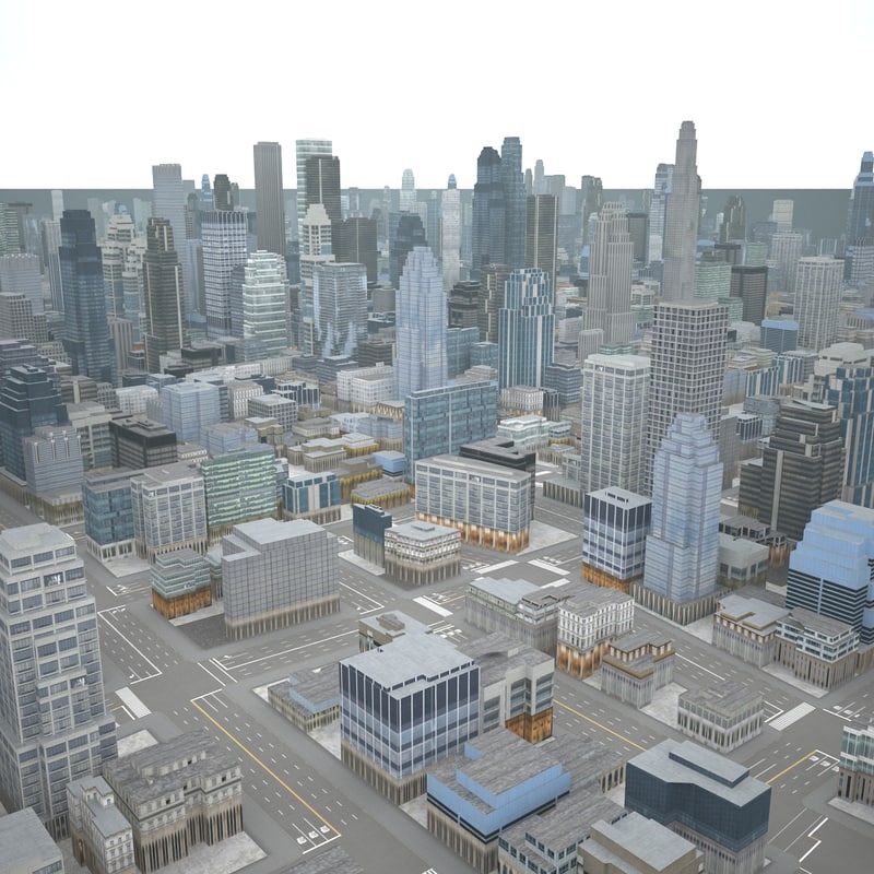 3d model of cityscape scene highrise