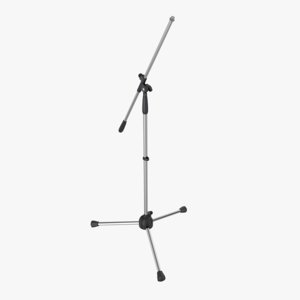 3d model of rigged microphone stand