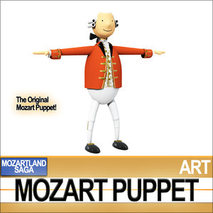 3d model of mozart puppet man