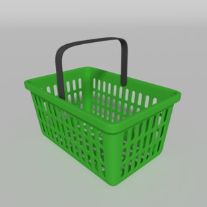shopping basket 3d dxf