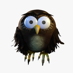 cartoon owl 3d model