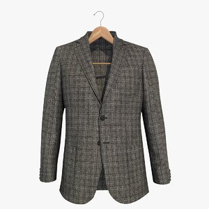 3d grey blazer jacket 2 model