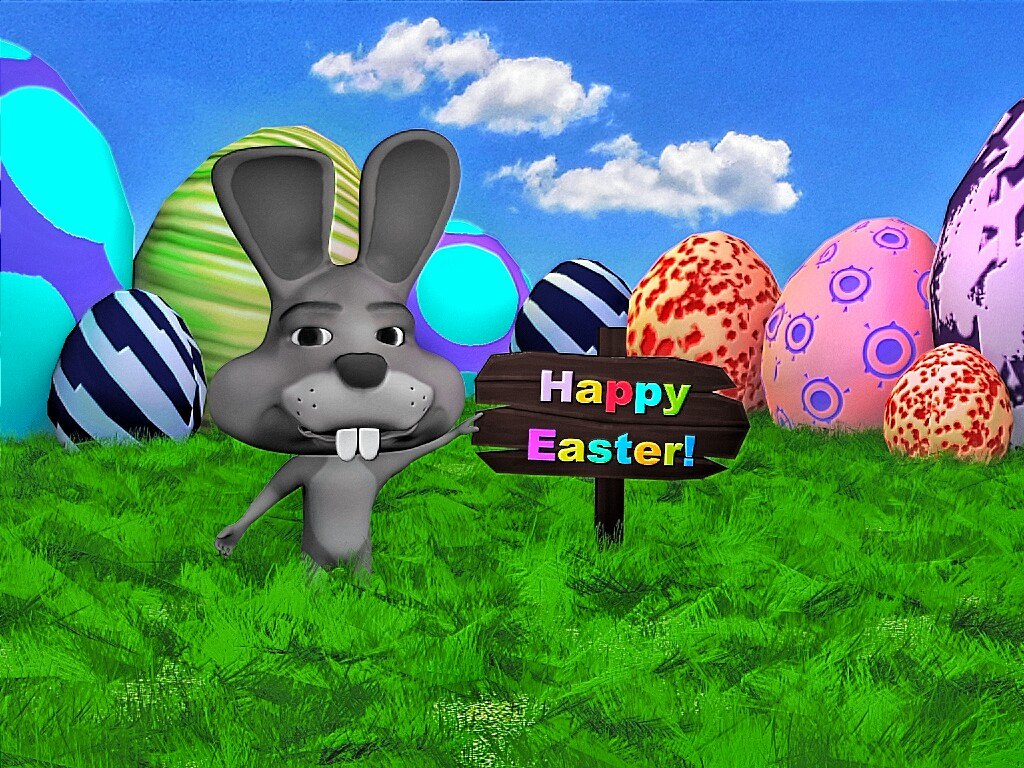 easter bunny rabbit scene 3d max