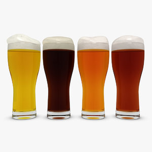 beer glass 4 colors 3d model