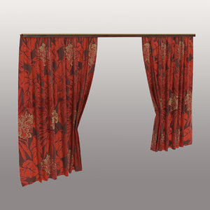 curtains floral print red max