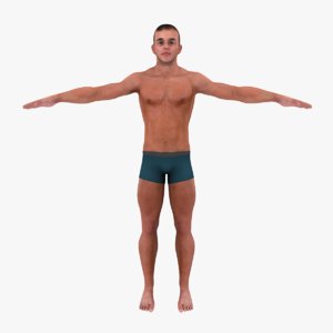 athletic male 3d model