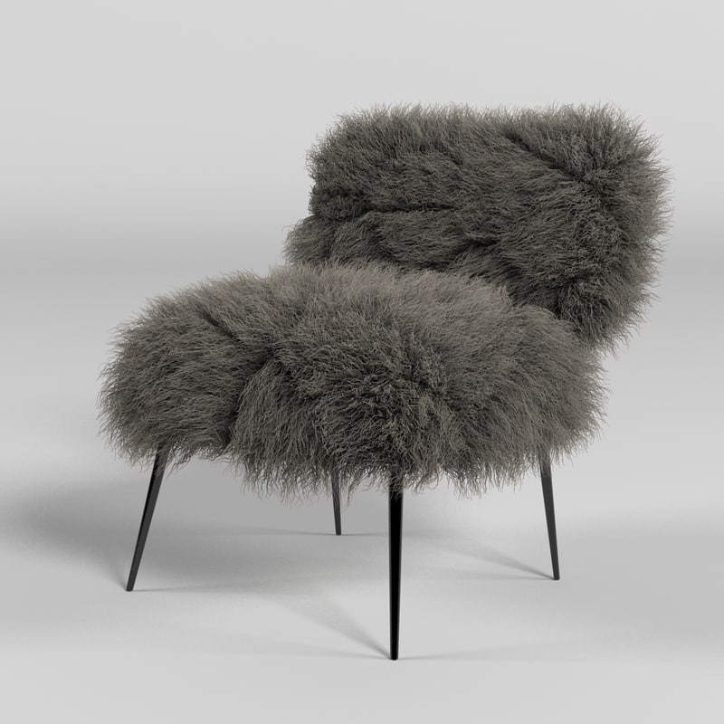 baxter nepal chair hair fur 3d model