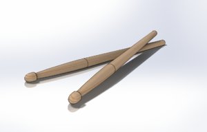 3d model drum sticks 3a