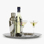 3d martini bottle shaker glasses model