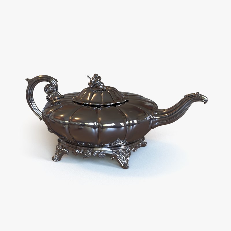 antique irish teapot 3d obj
