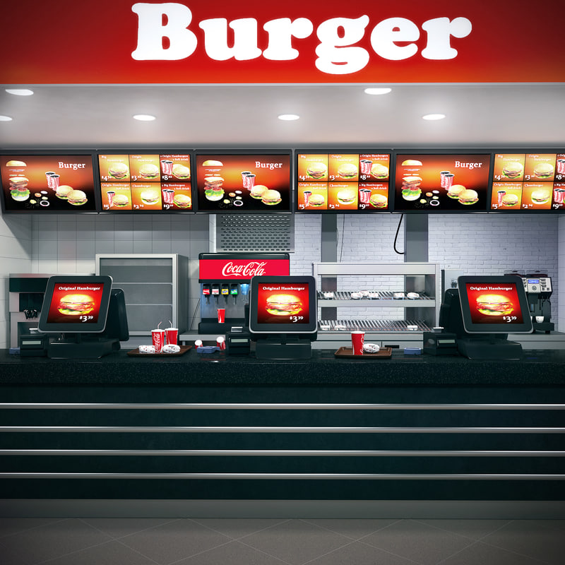 burger counter 3d model