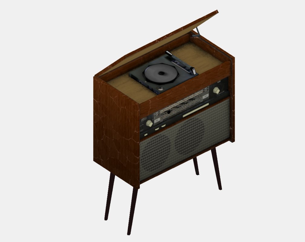 3d vintage radio model