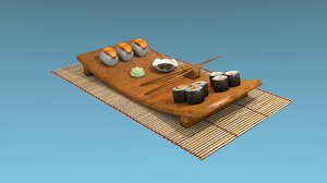 sushi plate 3d model