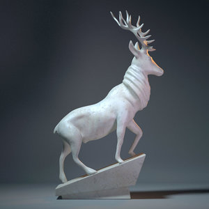 deer sculpture 3d 3ds