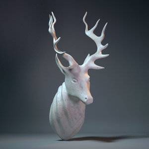 3d deer head sculpture
