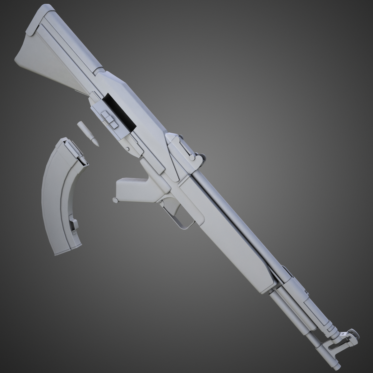 Tkb-408 Assault Rifle Korobov 3d Model