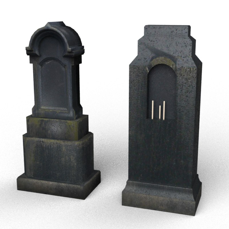 black tombstones