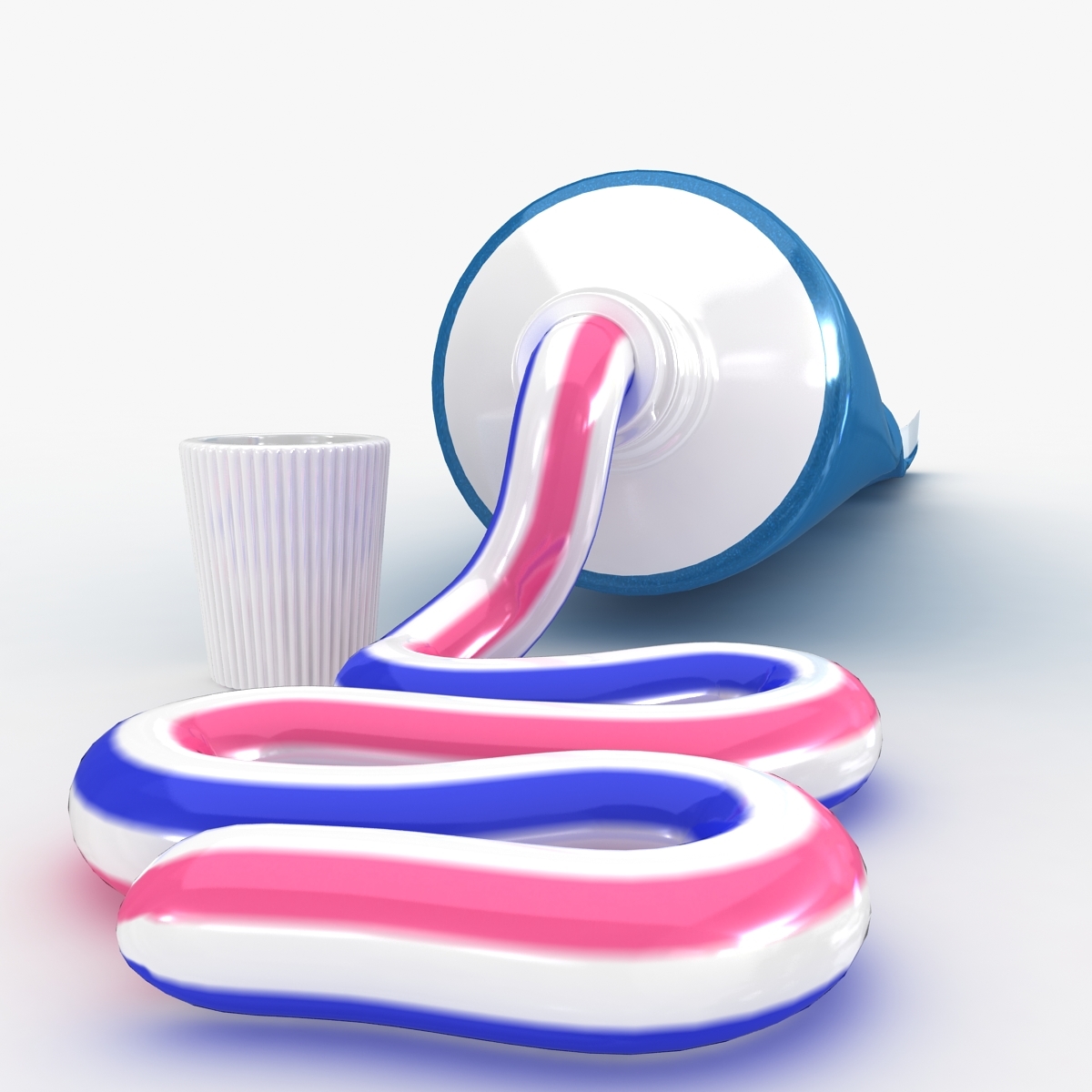 3d model tube paste animation