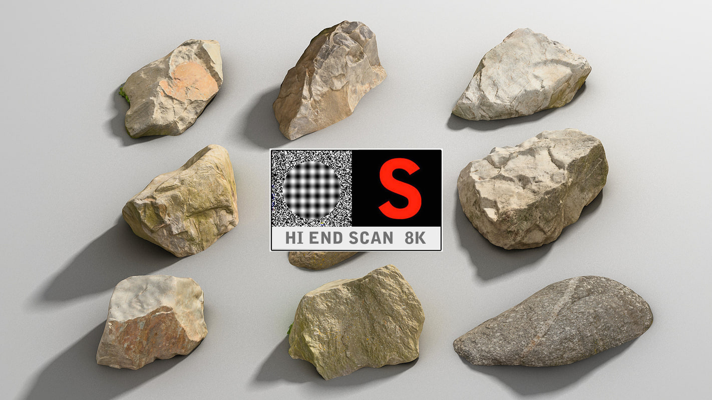 3d rock scan 8k pack
