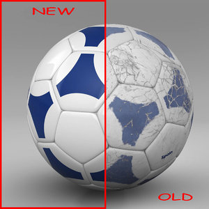 3d model ball soccer blue