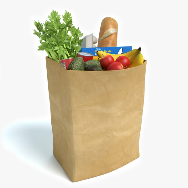 bag groceries 3d model