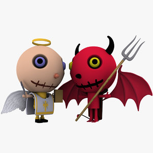 cute devil vs angel 3d 3ds