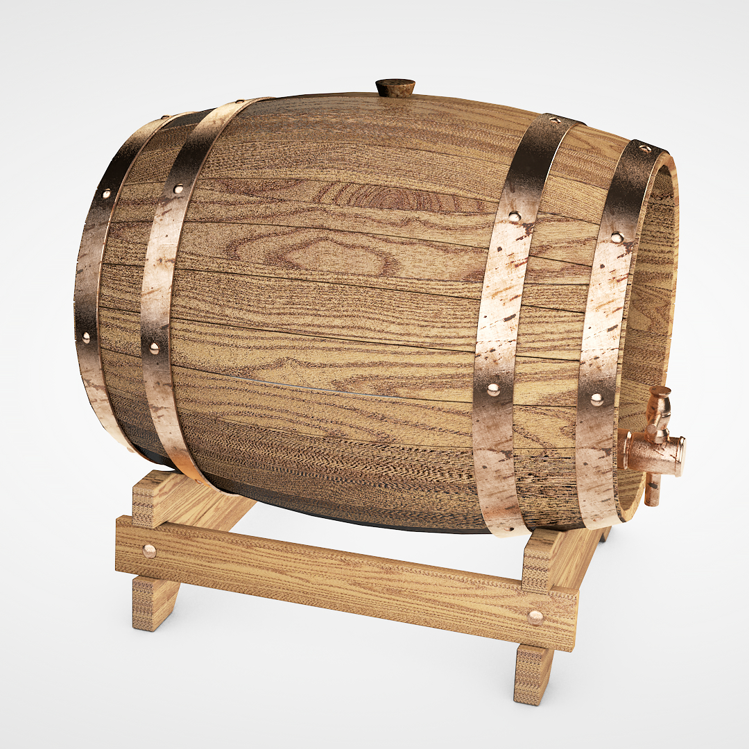 old oak barrel obj