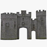 3d medieval castle gatehouse model