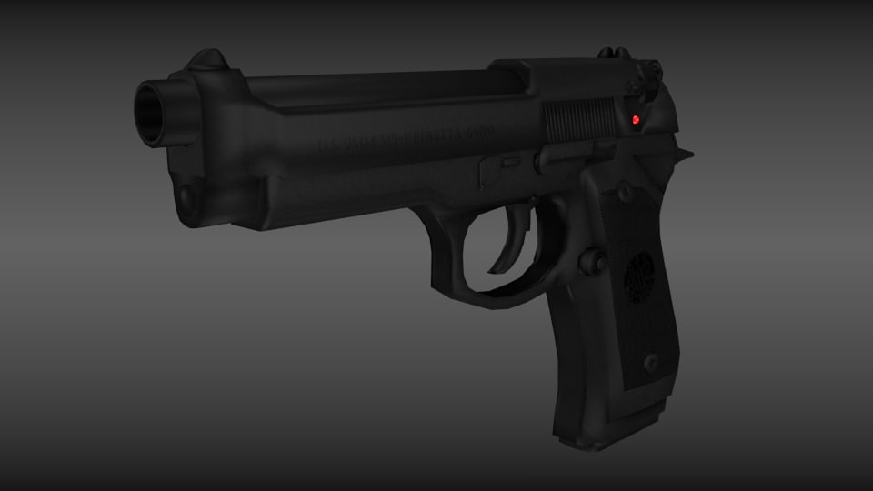 3d model m9 beretta beretta-m9