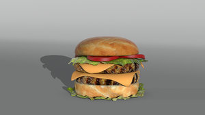 3d hamburger modelled