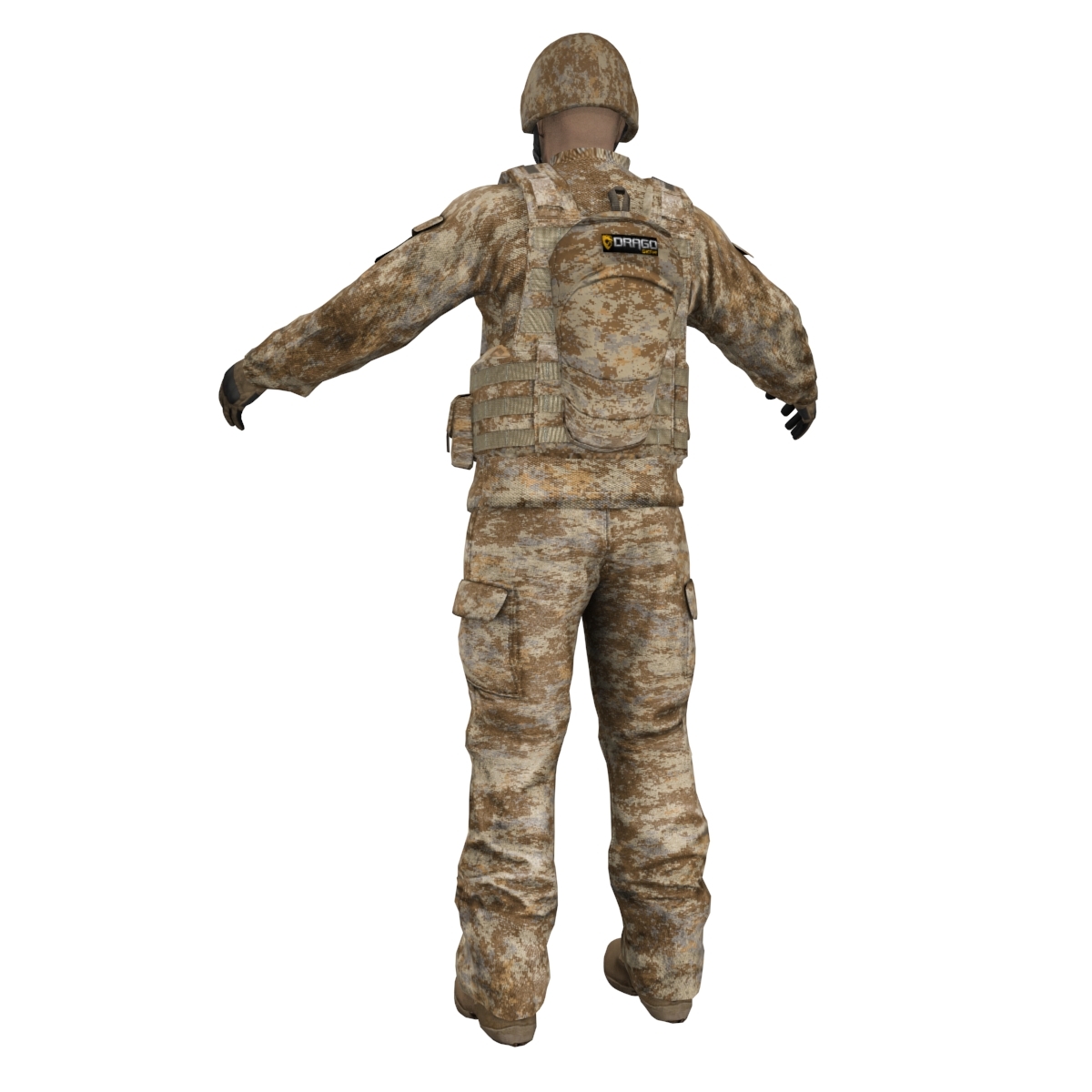 士兵1 lods rigged3d模型