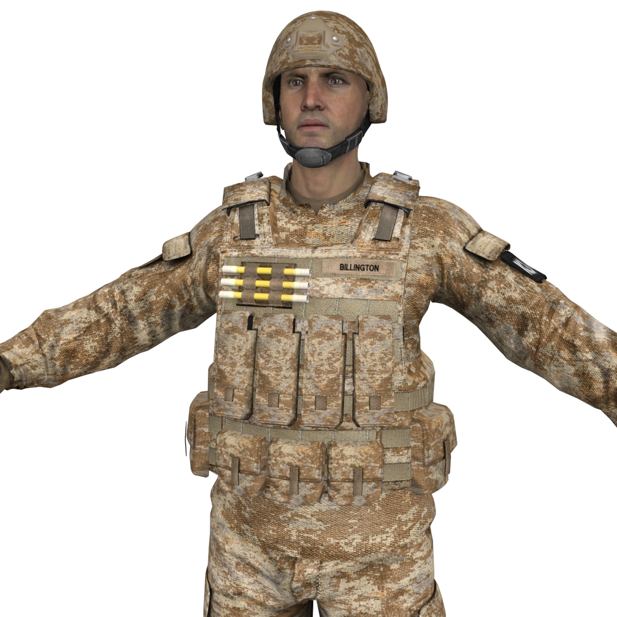 士兵1 lods rigged3d模型