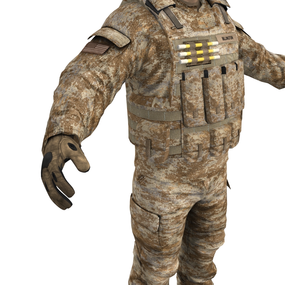 士兵1 lods rigged3d模型