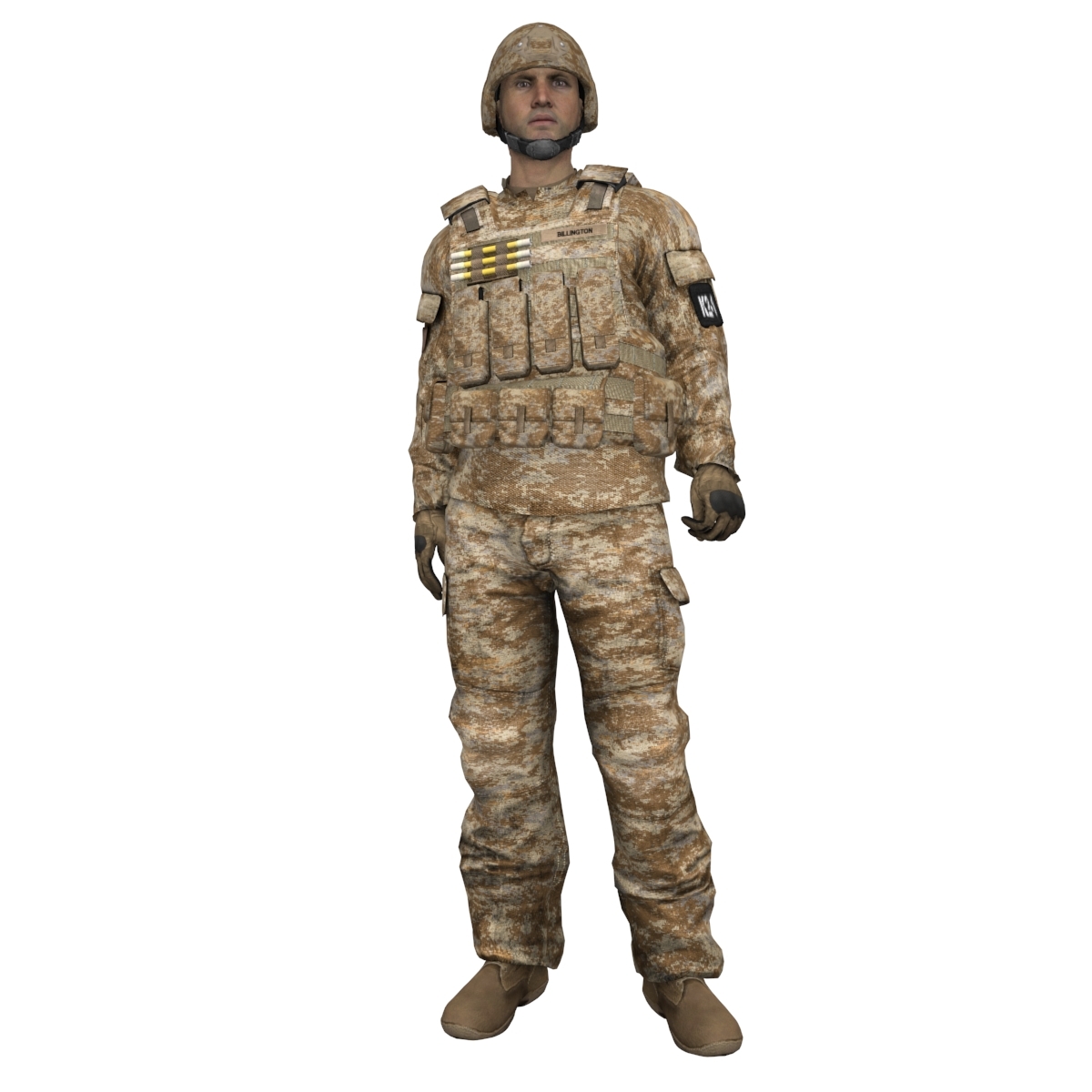 士兵1 lods rigged3d模型