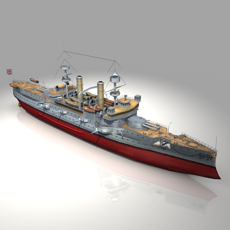 hms triumph 1903年第一次世界大戰戰艦,重型魚雷保護3d模型