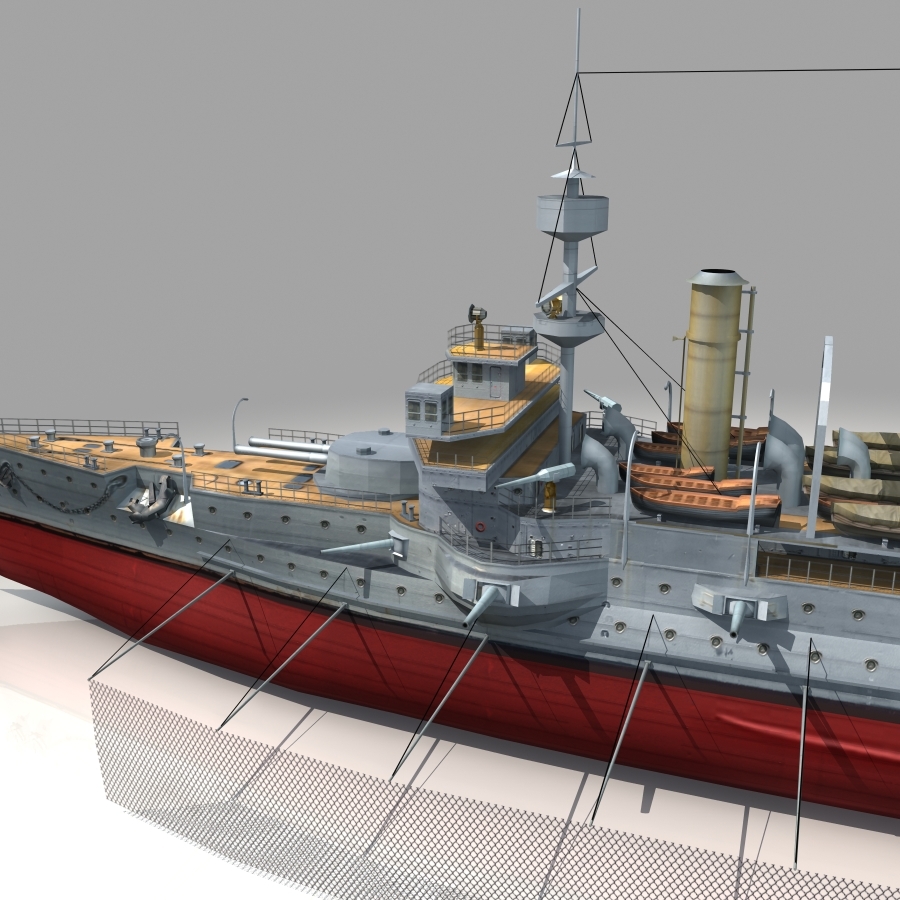 hms triumph 1903年第一次世界大戰戰艦,重型魚雷保護3d模型