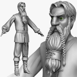 3d model sculpt medieval peasant man