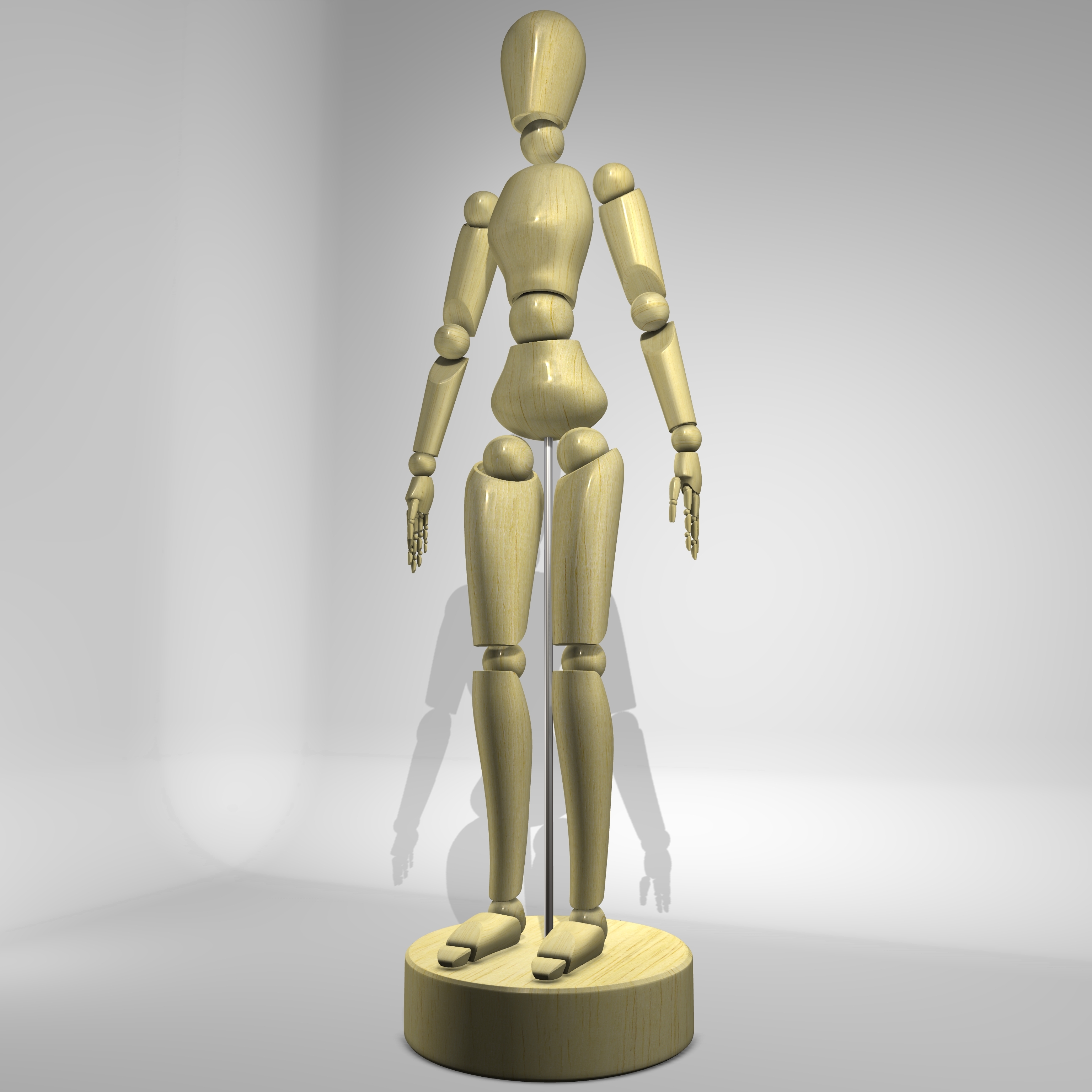 3ds max wooden mannequin character female