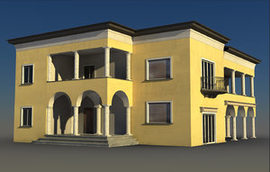 realistic villa 3d model