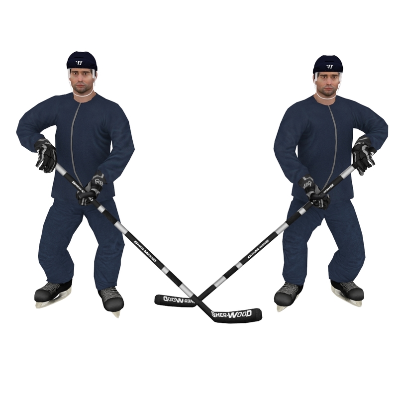 pack hockey poses 3d model