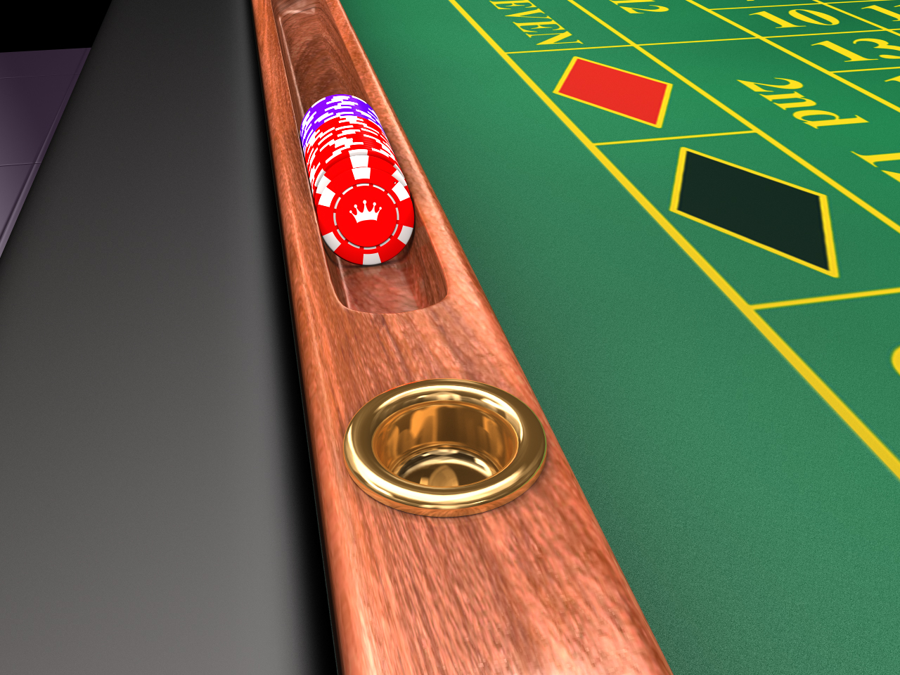 roulette table set 3d model