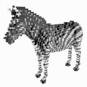 voxel zebra 3d obj