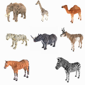 3d model 8 voxel animals