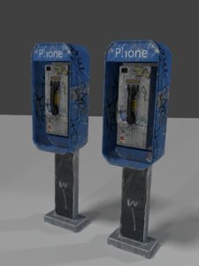 3d model public phone booth