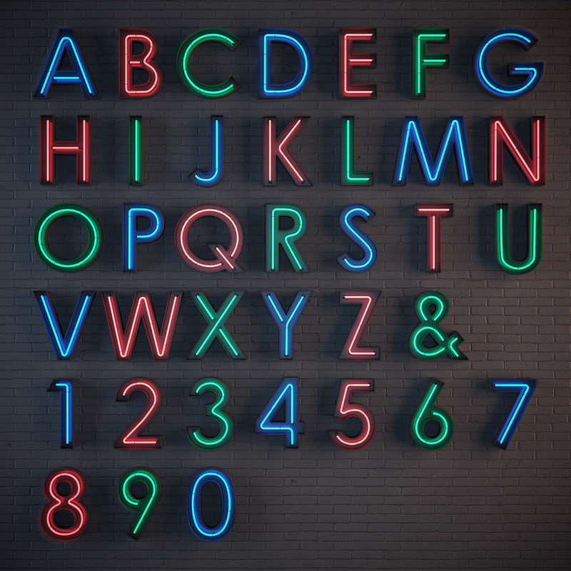 neon alphabet max