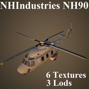 nhindustries nh90 helicopter 3d model