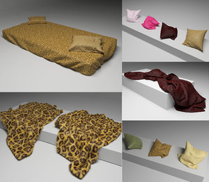 3d model bedcowers pillows