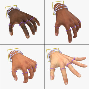 hand rigged poses obj